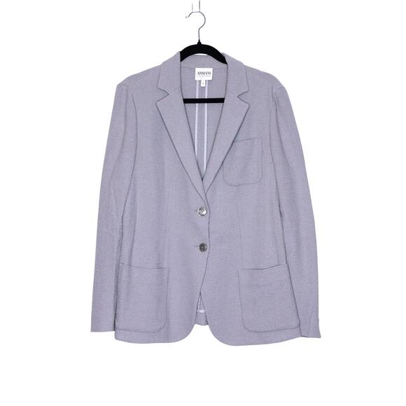 ARMANI COLLEZIONI Textured Blazer Gray 2-Button Unlined Casual Women's 10 - Picture 1 of 13